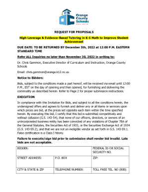 RFP High Leverage Tutoring in K-5 Math to Improve ...