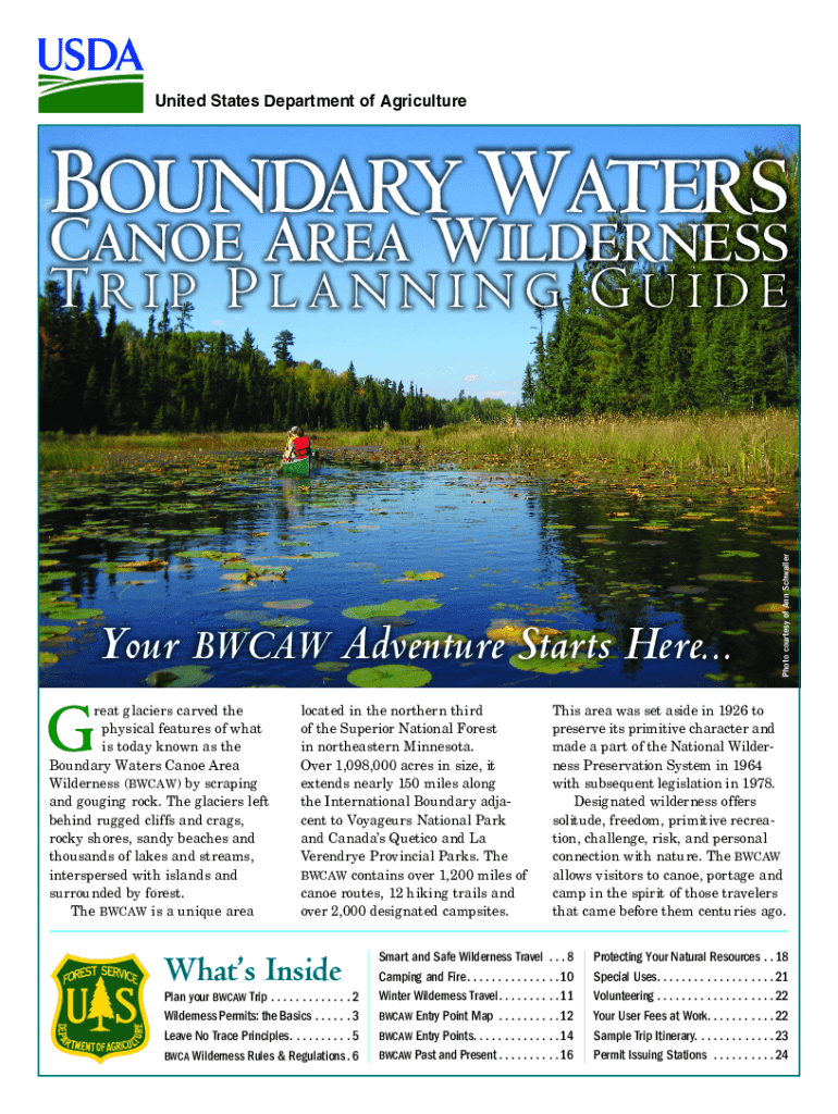 Fillable Online Boundary Waters Canoe Area Wilderness Trip Planning ...