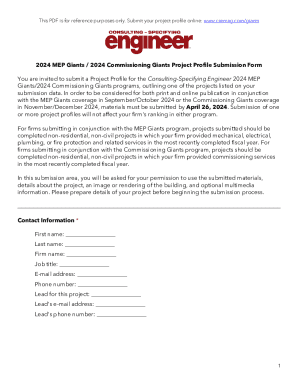 Consulting-Specifying Engineer Giants Project Profile Form