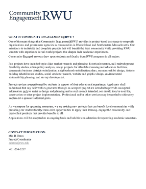 Community Engaged Project Application ...