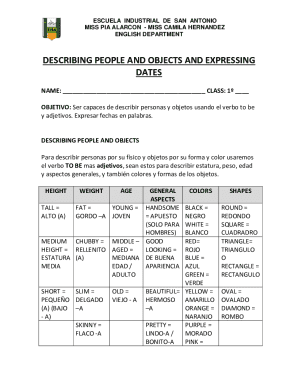 Describing people and objects and ...