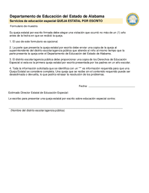 Dispute written state complaint - spanish. dispute written state complaint - spanish