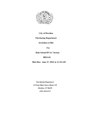 City of Meriden Purchasing Department Invitation to Bid For ...