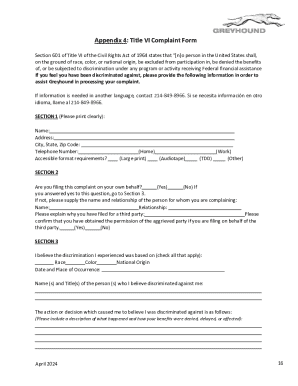 Appendix 4: title vi complaint form