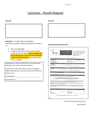 Fillable Online How can I get a copy of my Louisiana Resale Certificate ...