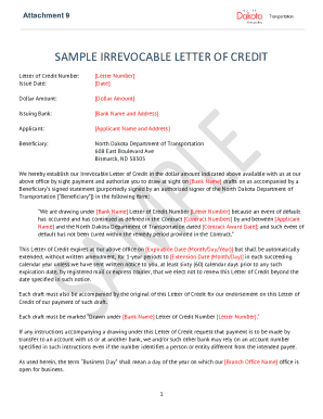 Letter of Credit - DCRT