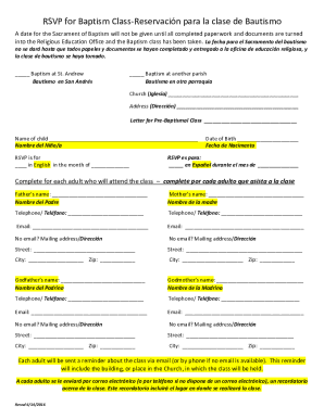 Baptism forms - ascension catholic church