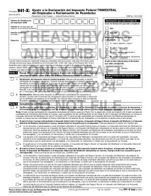 Form 941-x (sp) (rev. april 2024). adjusted employer's quarterly federal tax return or claim for refund (spanish version)
