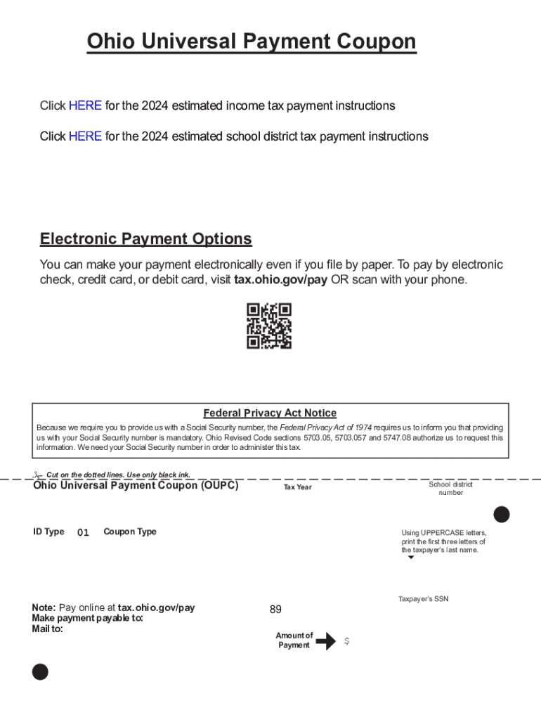 Ohio Universal Payment Coupon 2025 - Fill Online, Printable, Fillable ...