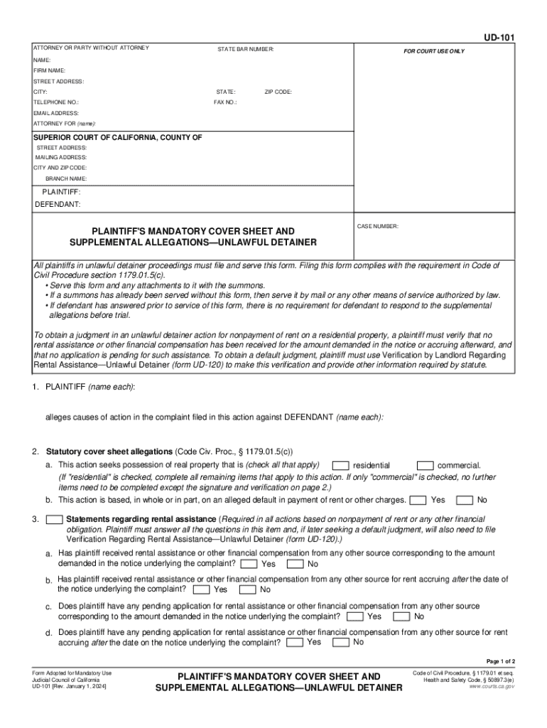 ud 101 form Preview on Page 1