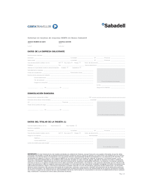 Solicitud de tarjetas de empresa gebta de banco sabadell