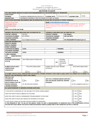 ZNQ04027/00000/00/HOD/GEN/21/T CLOSING DATE: 18 November 2021 CLOSING TIME: