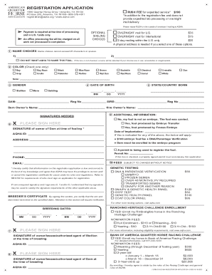 Fillable Online AMERICAN QUARTER - HORSE Registration Application Fax ...