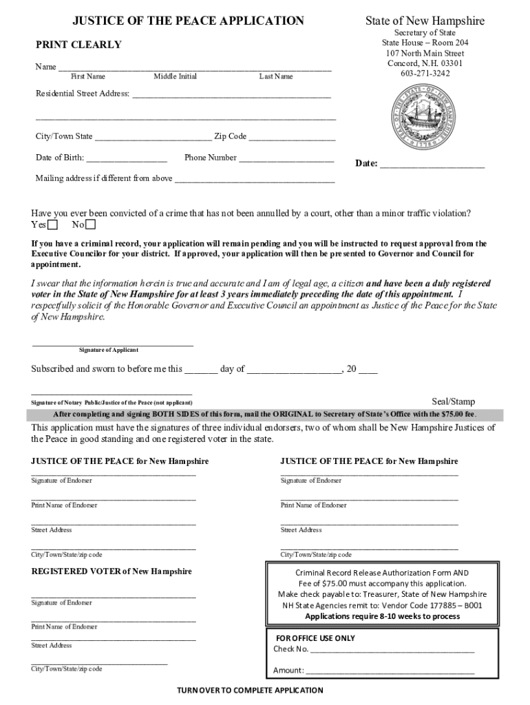 justice peace application Preview on Page 1