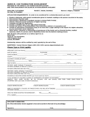 JAMES M. COX FOUNDATION SCHOLARSHIP