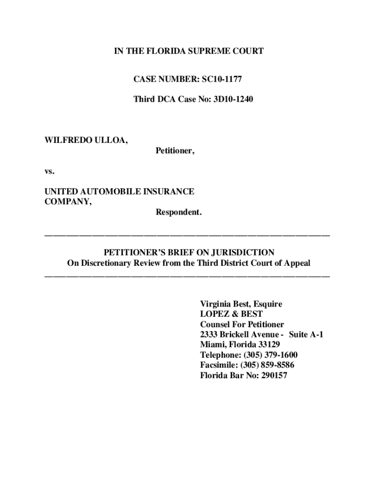 Sample Appellate Brief Preview on Page 1