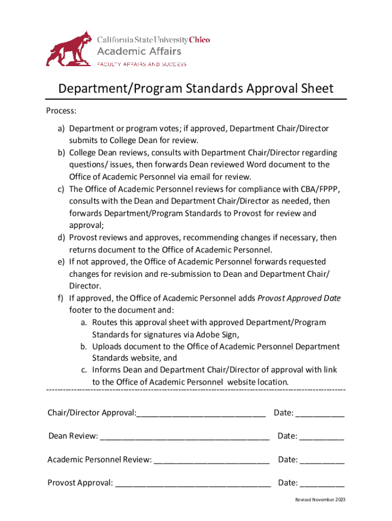 Fillable Online What does department review mean for a college ... Fax ...