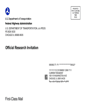First-class mail official research invitation