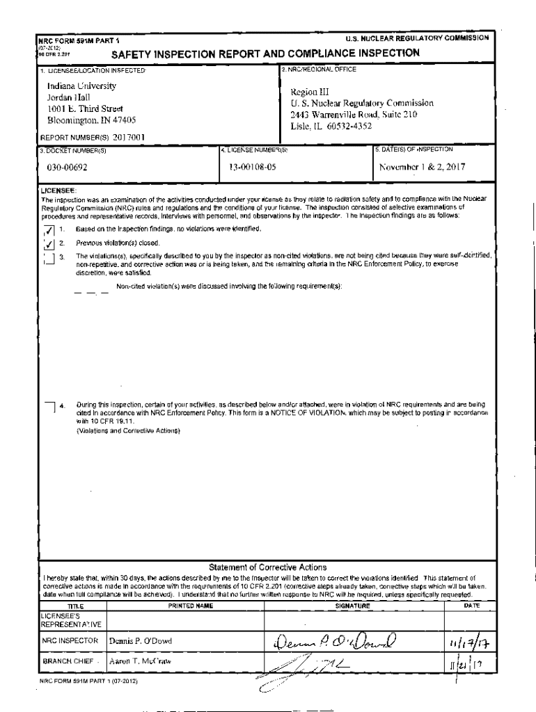Fillable Online Indiana University - NRC Form 591M Parts 1 & 3 ...