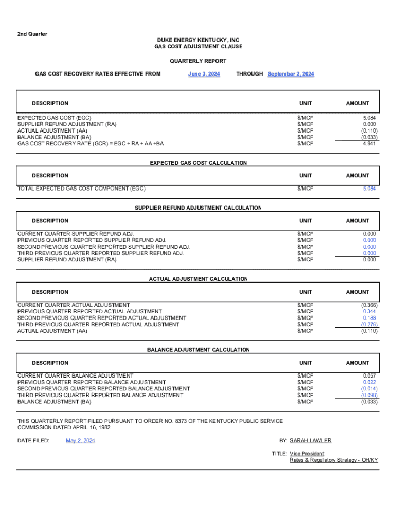 Fillable Online psc ky Duke Energy natural gas Apples to Apples