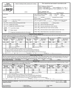 Truck Certification Inspection Form This vessel has been tested in ...