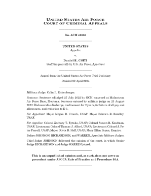 UNITED STATES ) No. ACM 22004 Appellee ) ) v. ) ) ...