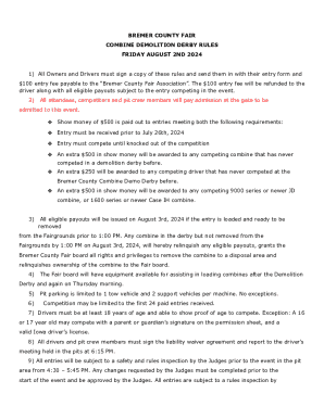 Demolition DerbyVehicle Registration Form