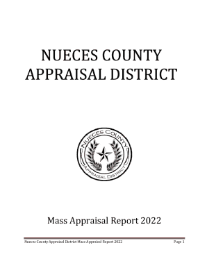 Fillable Online Nueces County Appraisal District Mass Appraisal Report