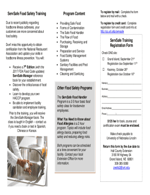 Fillable Online extension unl Servsafe Chapter 1 Keeping Food Safe ...