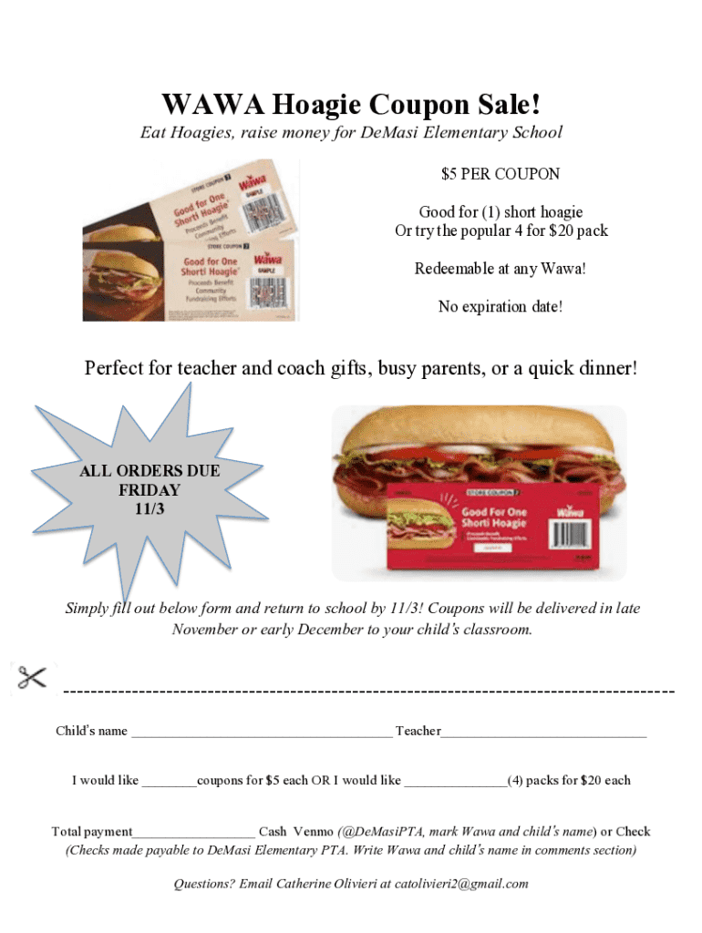 Fillable Online Wawa Hoagie Certificates Fax Email Print - pdfFiller