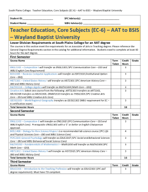 Teacher Education, Core Subjects (EC-6) AAT to BSIS
