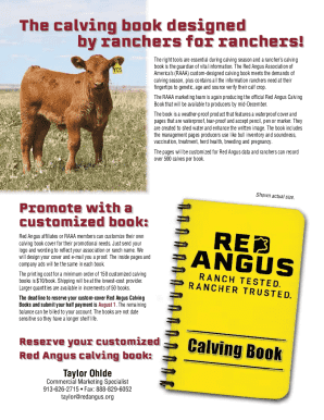 Fillable Online Calving Record BookBeef calvingIdeal Cattle Rancher