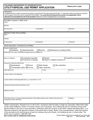Colorado Utility Special Use Permit Application