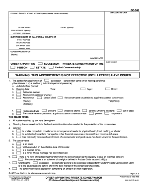 Order Appointing Probate Conservator