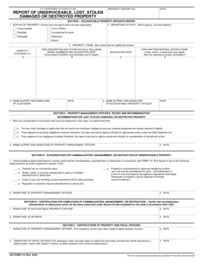 USDA Property Report Form