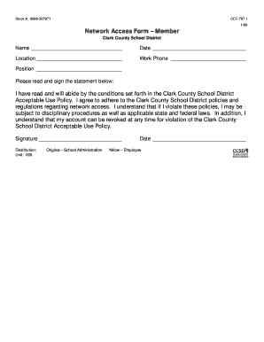 Clark County School District Network Access Form