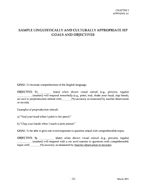 Linguistically and Culturally Appropriate IEP Goals and Objectives