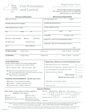 Fire Prevention Registration Form
