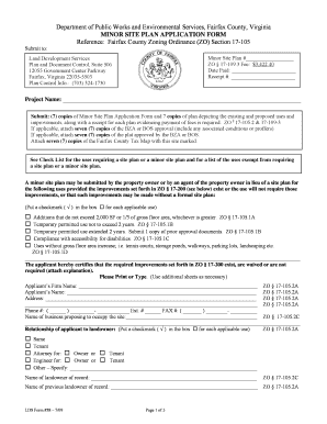 Fairfax County Minor Site Plan Application