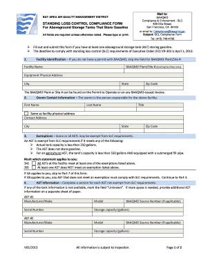 California Aboveground Storage Tank Compliance Form