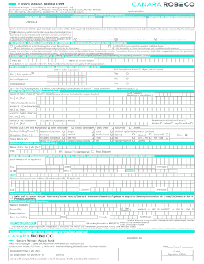 Canara Robeco Mutual Fund Application Form