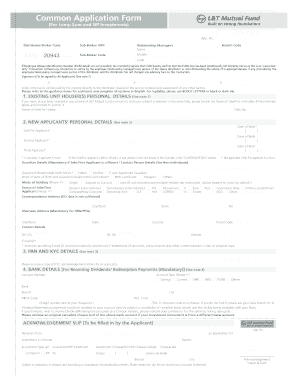 L&T Mutual Fund Investment Application Form