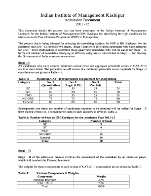 Biodata format for interview - IIM Kashipur Personal Data Form CAT-10