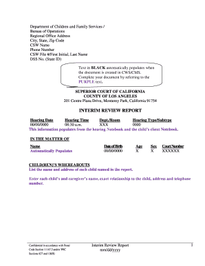 California Interim Review Report