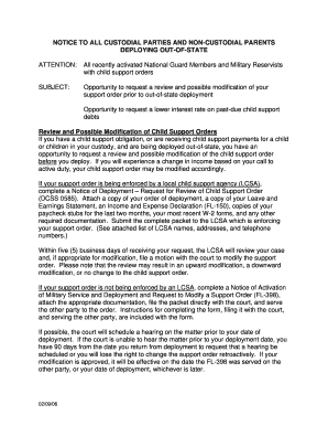 California Child Support Modification Request