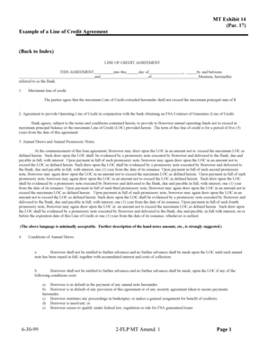 Line of Credit Agreement Template