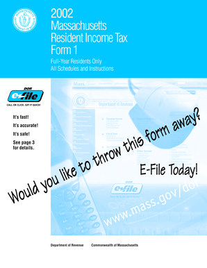 Massachusetts Resident Income Tax Form 1