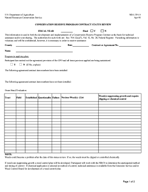 Conservation Reserve Program Contract Status Review