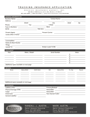 Trucking Insurance Application