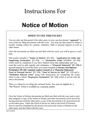 California Notice of Motion for Family Law